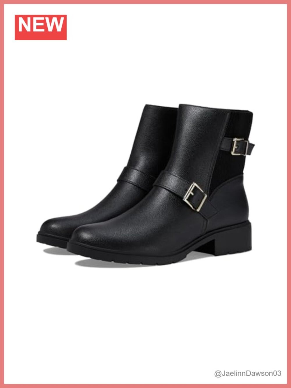 Faux Leather Ankle Booties with Side Zip Almond Toe Block Heel